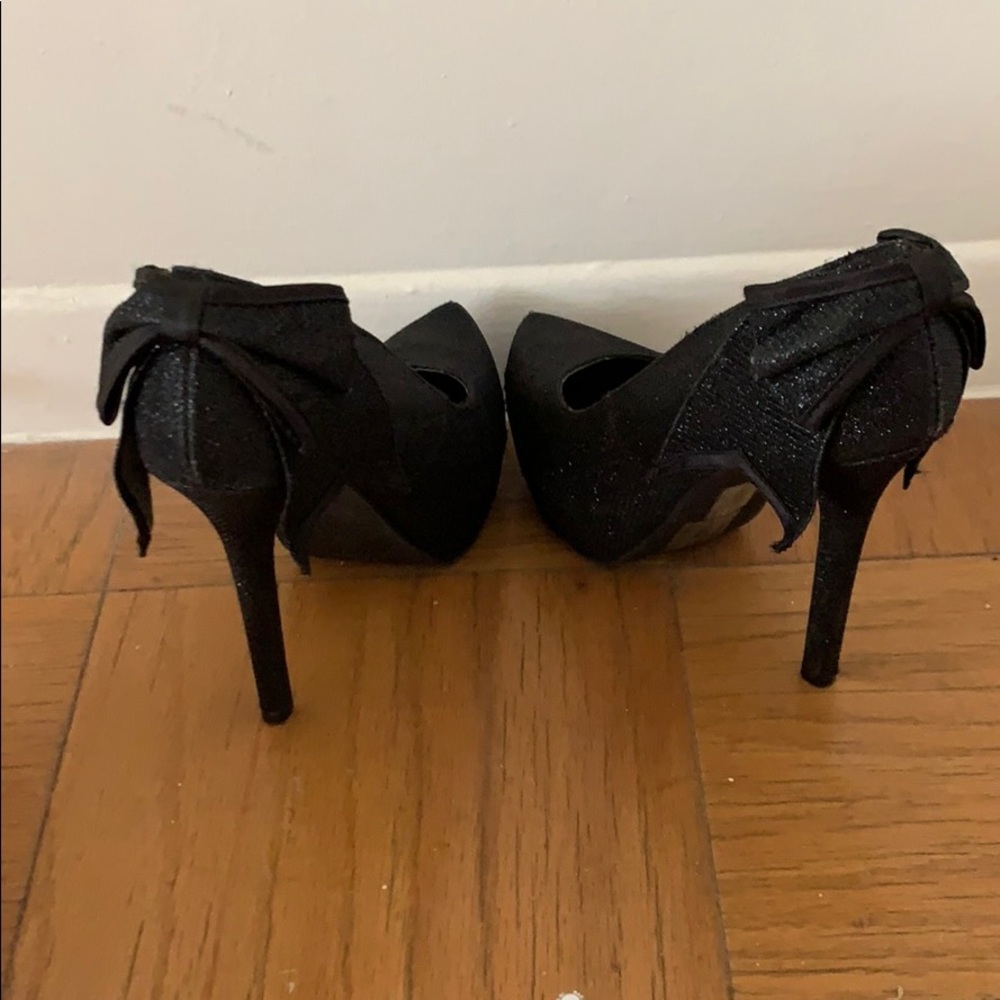 Black sparkly heels